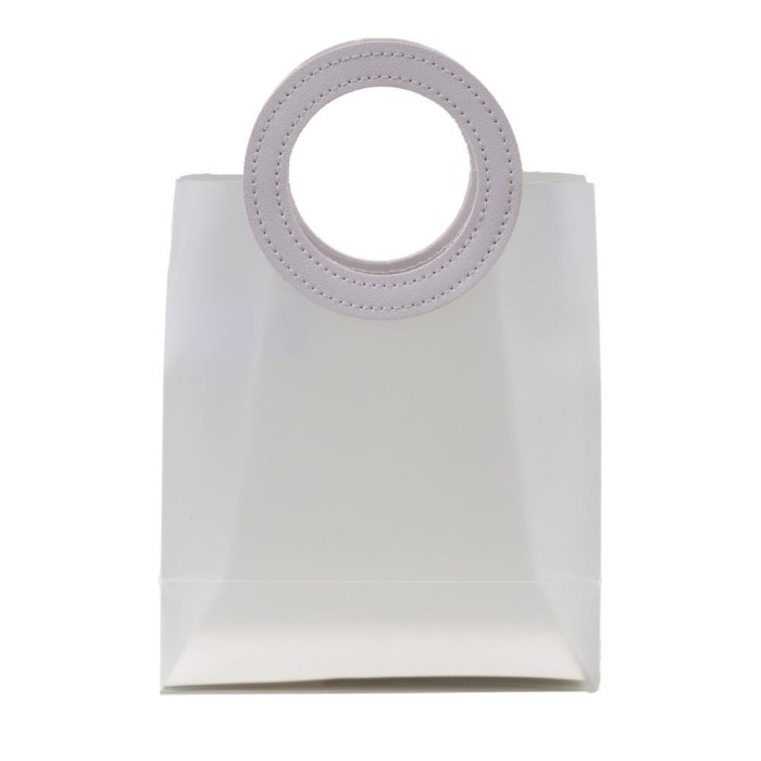 BORSETTA PC C MANICO TONDO BIANCO H18X16X8